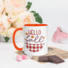 Hello Fall Mug With Color Inside Orange 11 Oz Left 68e4cd9167177
