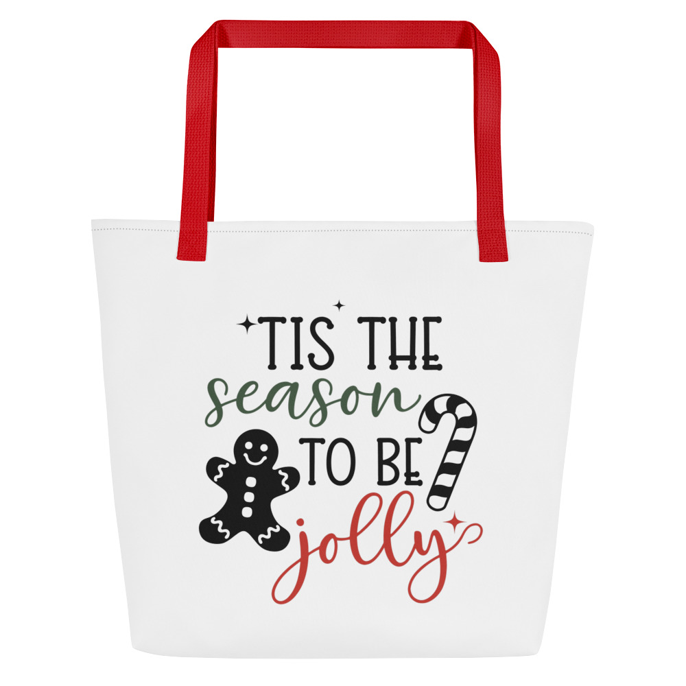 Tis the Season to Be Jolly tote bag back design
