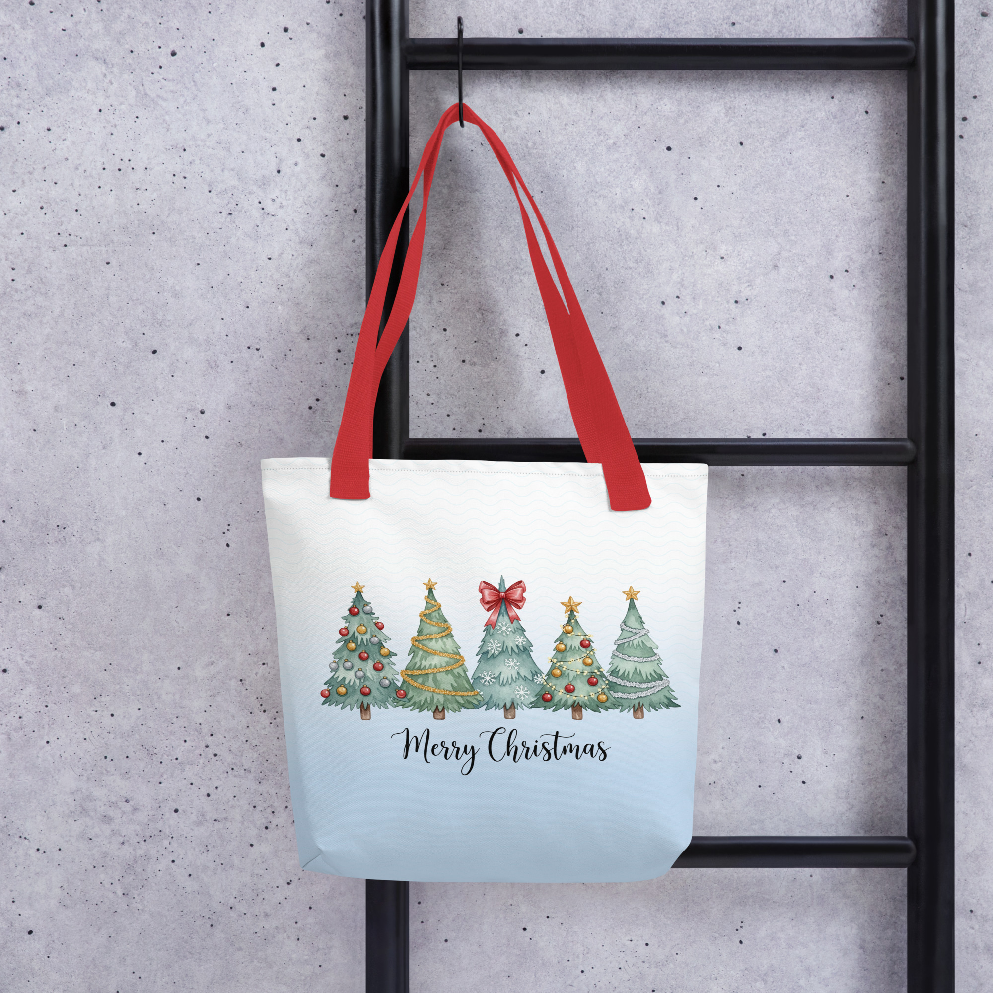 Merry Christmas Trees Tote Bag - Image 3