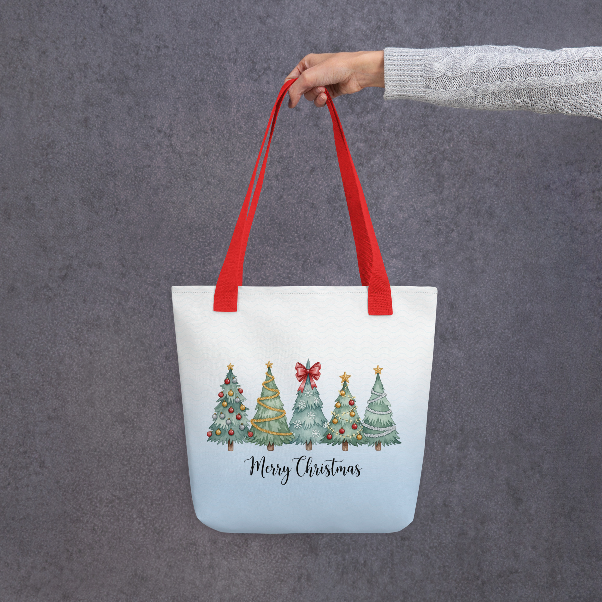 Merry Christmas Trees Tote Bag - Image 5