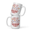 Hello Fall Plaid Ceramic Mug 15 Oz Front View 68e4c91c59da7