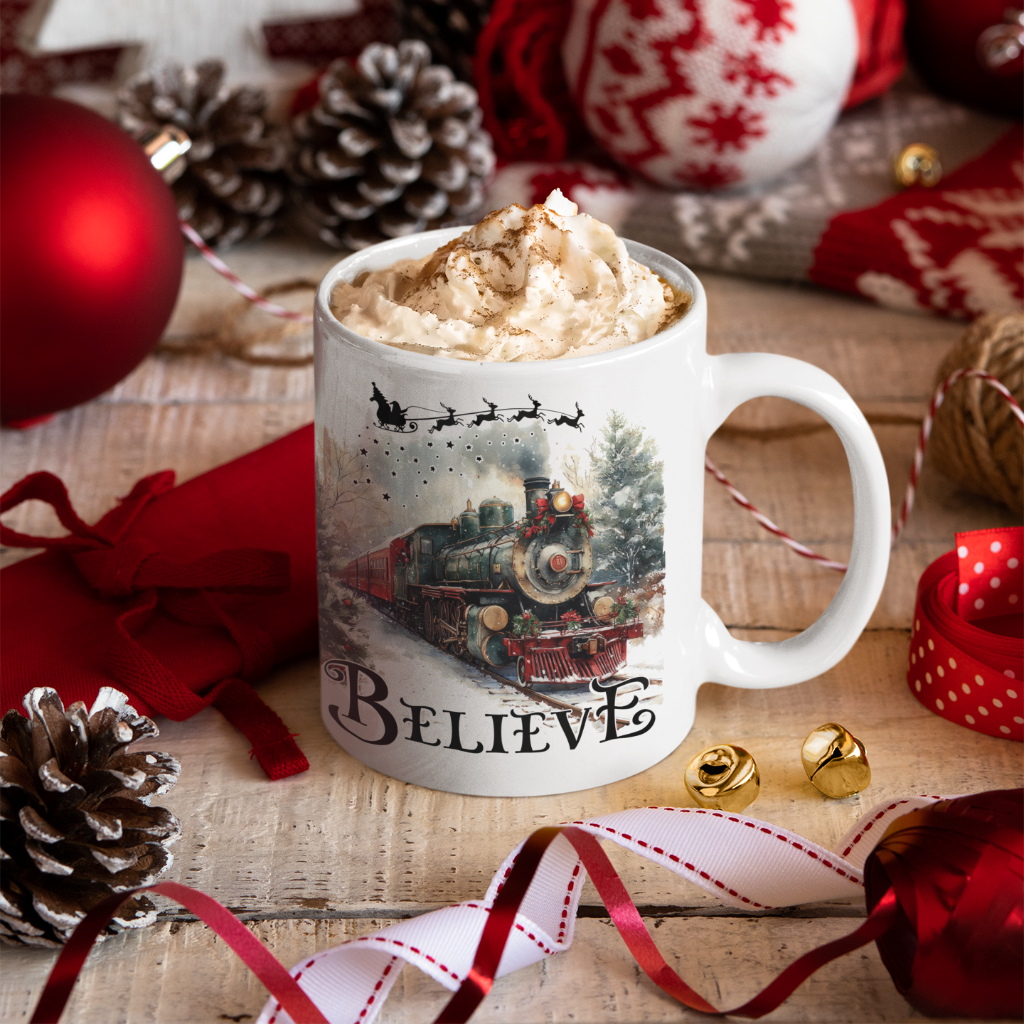 Believe in the Magic of Christmas Mug | Festive Train Edition