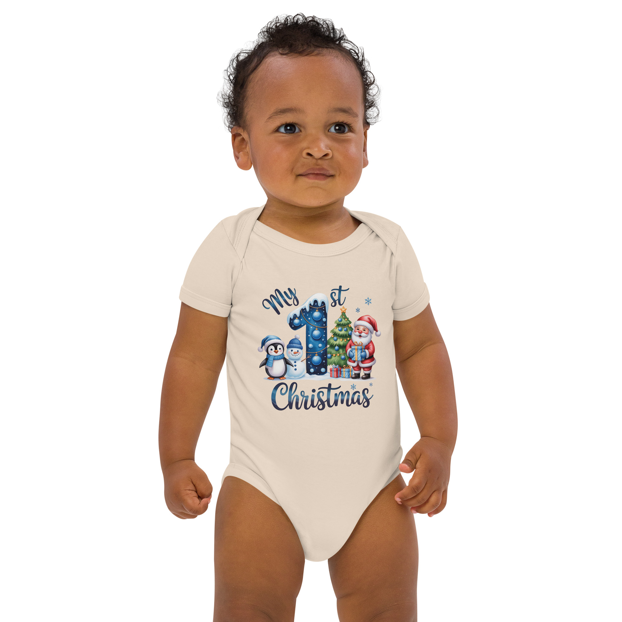 My 1st Christmas Blue Edition Baby Bodysuit | Organic Cotton Holiday Outfit - Image 11