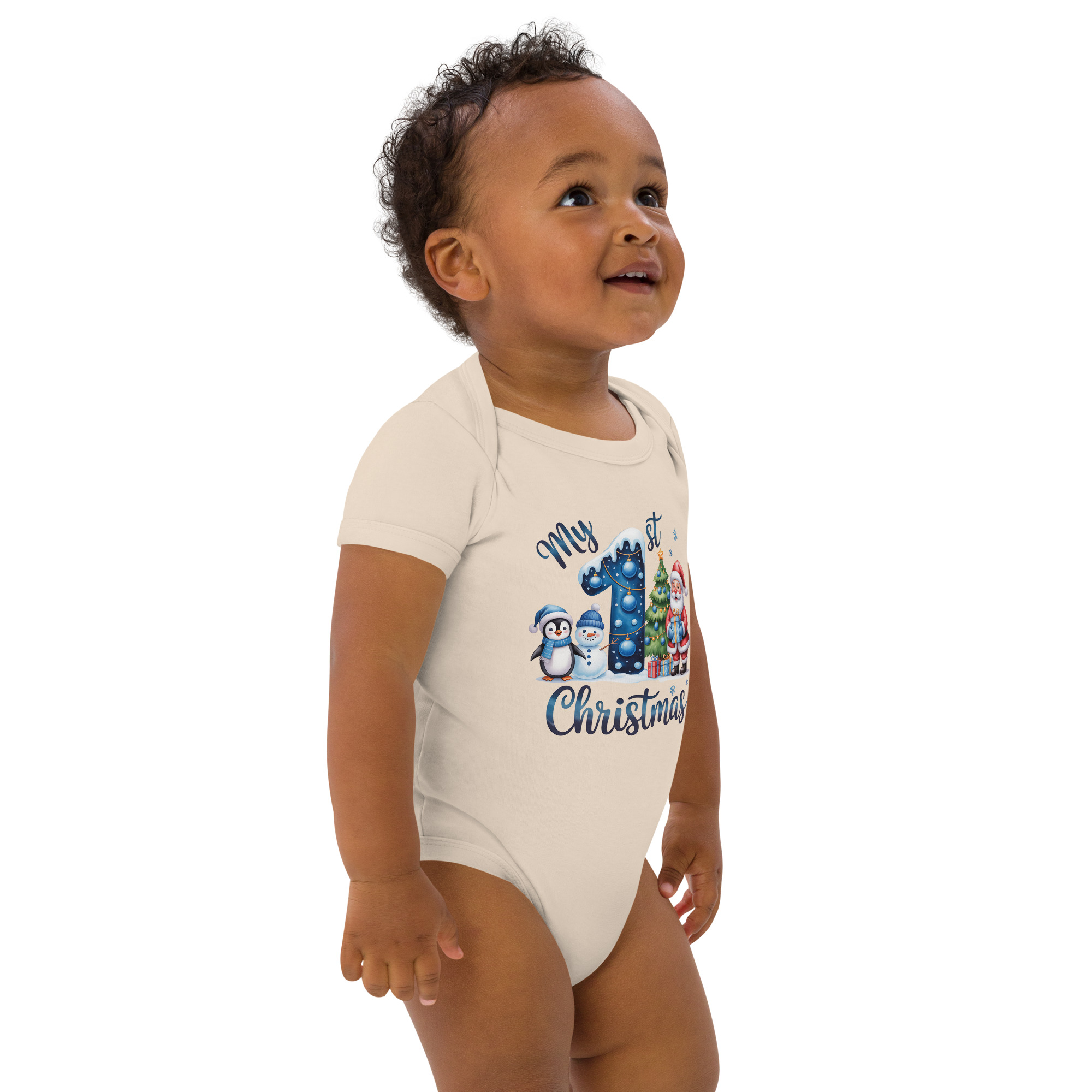 My 1st Christmas Blue Edition Baby Bodysuit | Organic Cotton Holiday Outfit - Image 12