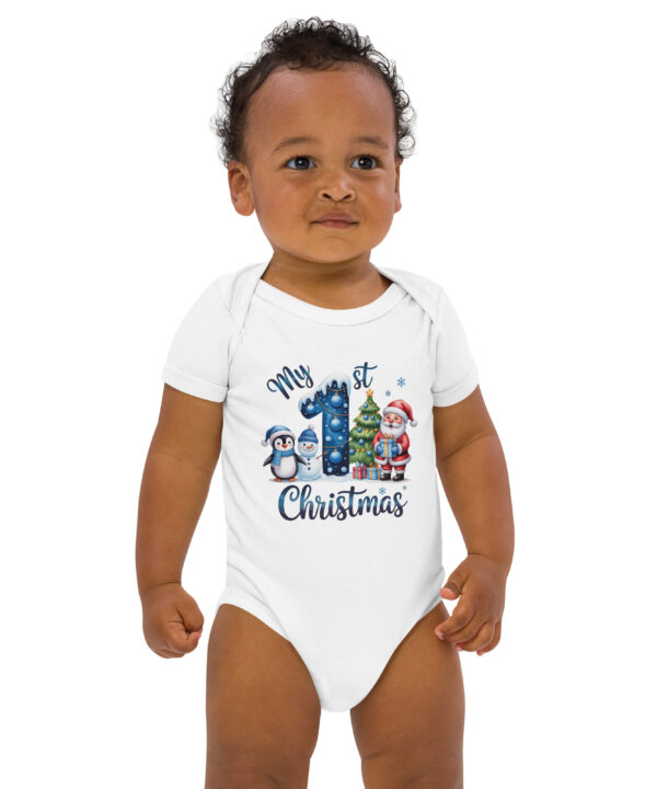 My 1st Christmas Blue Edition Baby Bodysuit – Organic Cotton Holiday Outfit