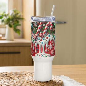 Candy Cane Christmas Mug | Festive Holiday Travel Cup