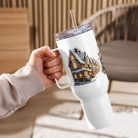 Gingerbread Village Travel Mug | Cozy Christmas Cocoa Cup