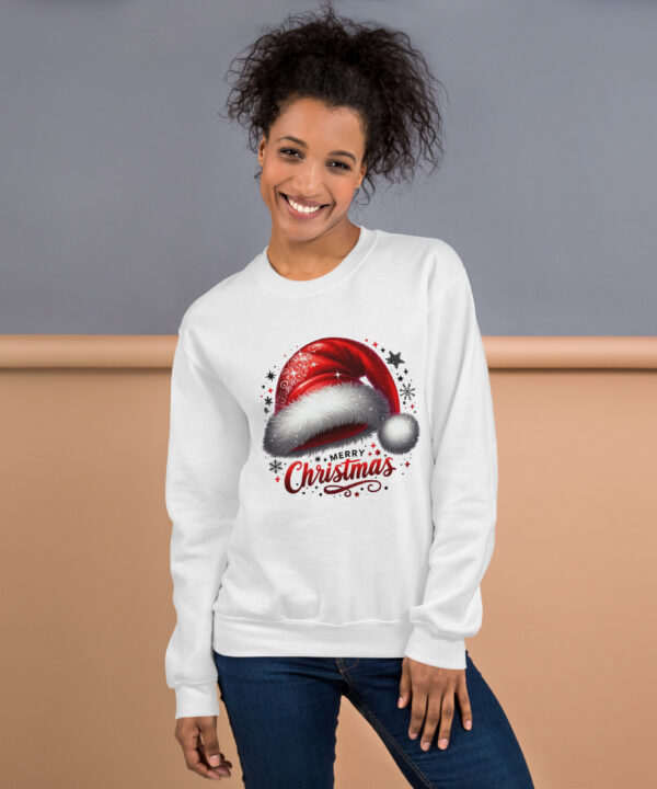 Alternative view of Merry Christmas Santa Hat Sweatshirt | Cozy Holiday DTFLex Print