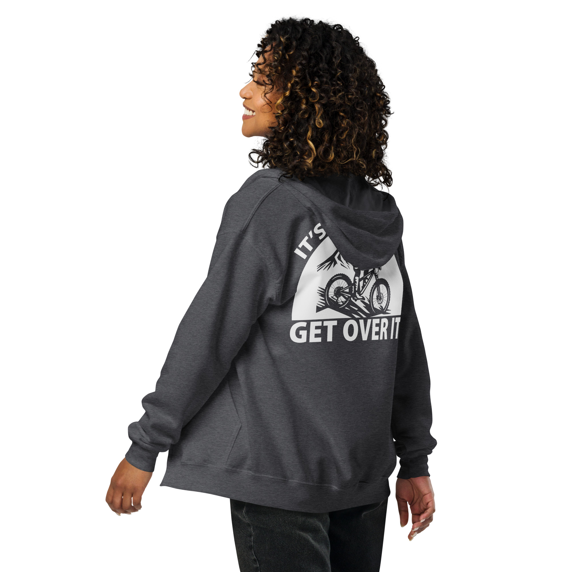 It’s Just a Hill, Get Over It | Mountain Biking Zip Hoodie - Image 4
