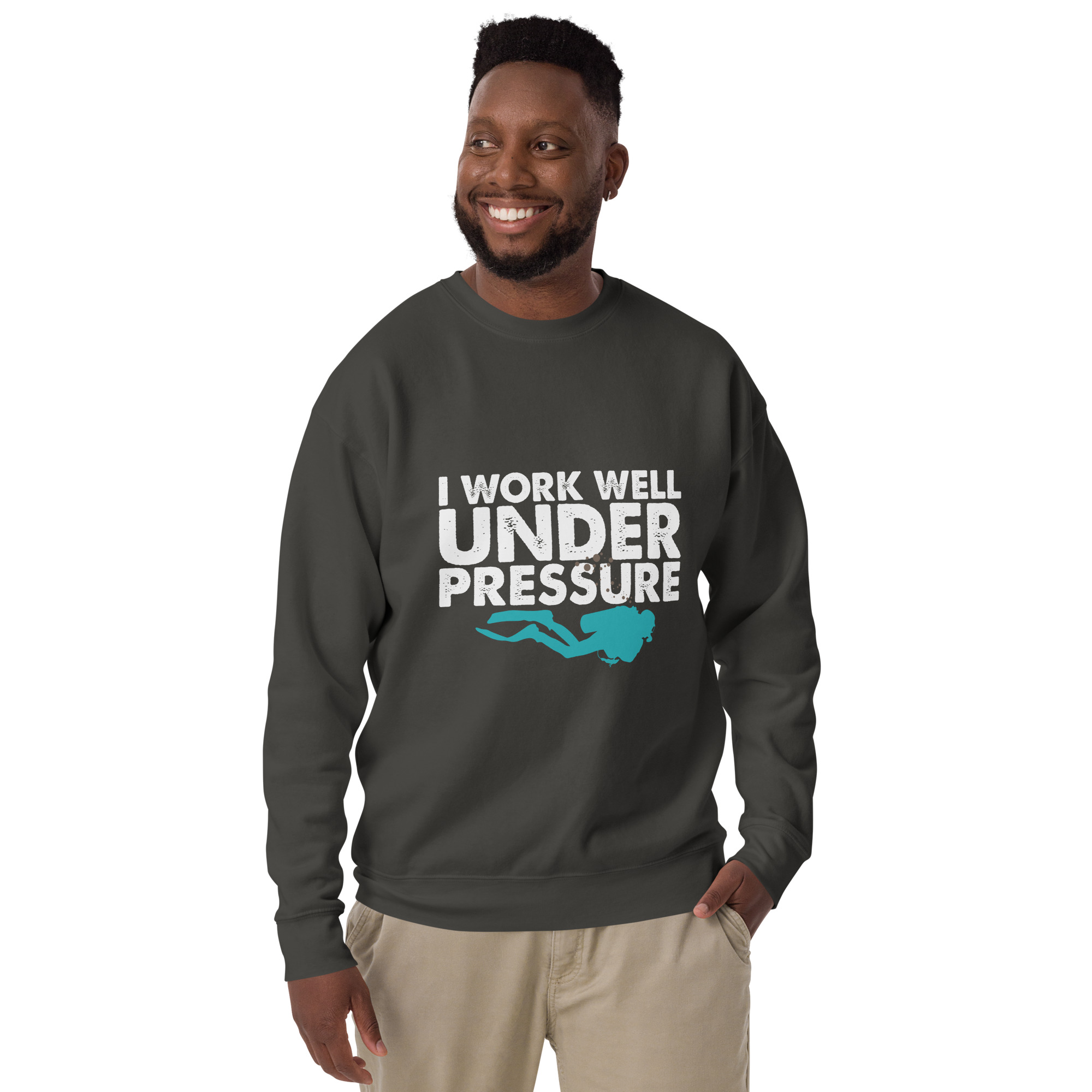 I Work Well Under Pressure Sweatshirt | Fun Gift for Divers & Ocean Lovers - Image 21