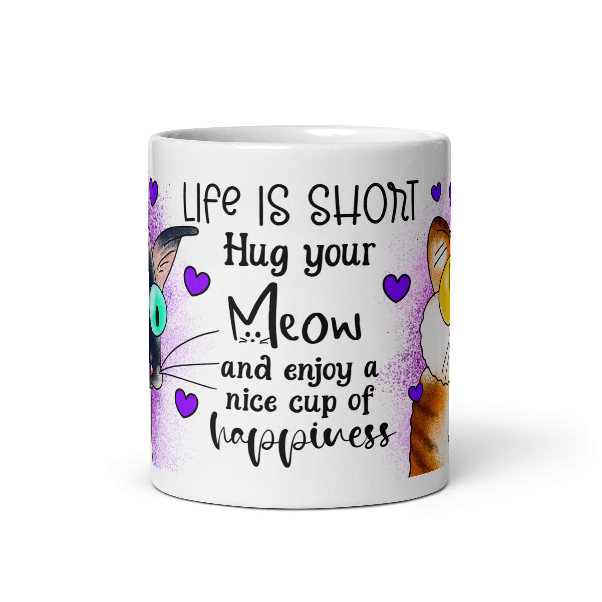 Life Is Short Hug Your Meow Mug | Cute Cat Lovers Cup - Image 6