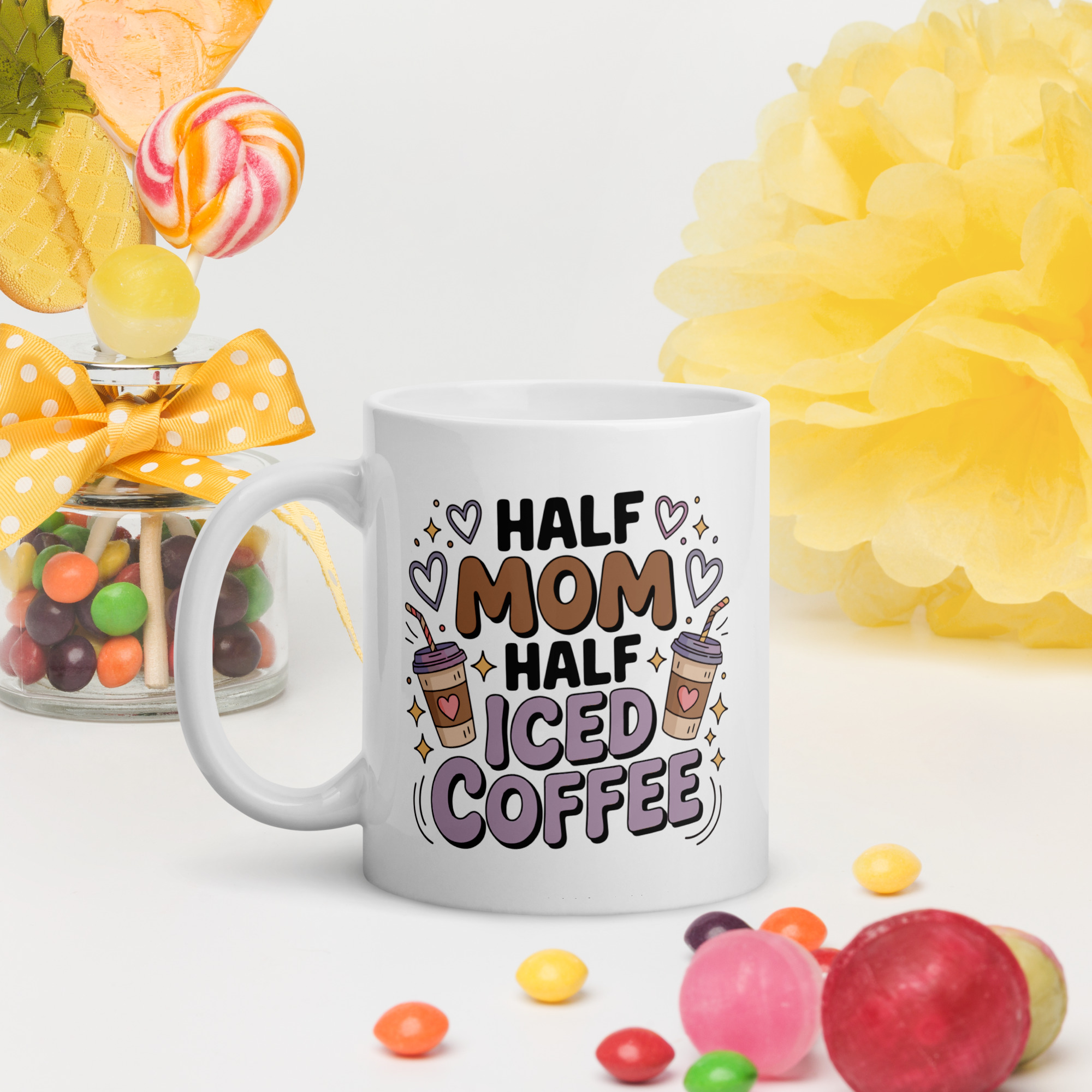 Half Mom Half Iced Coffee Mug | Fun Gift for Coffee-Loving Moms - Image 2