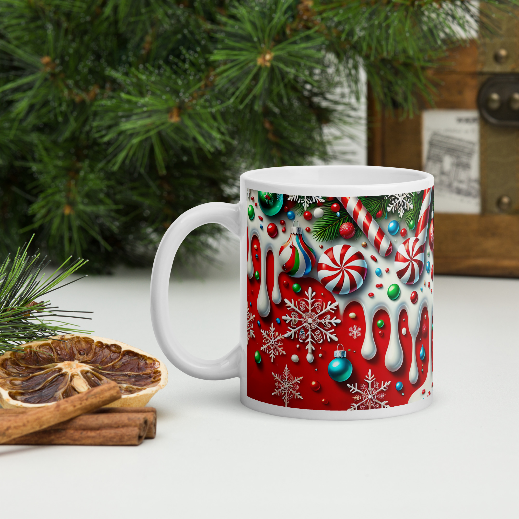Candy Cane Christmas Mug | Festive Peppermint Holiday Cup - Image 3
