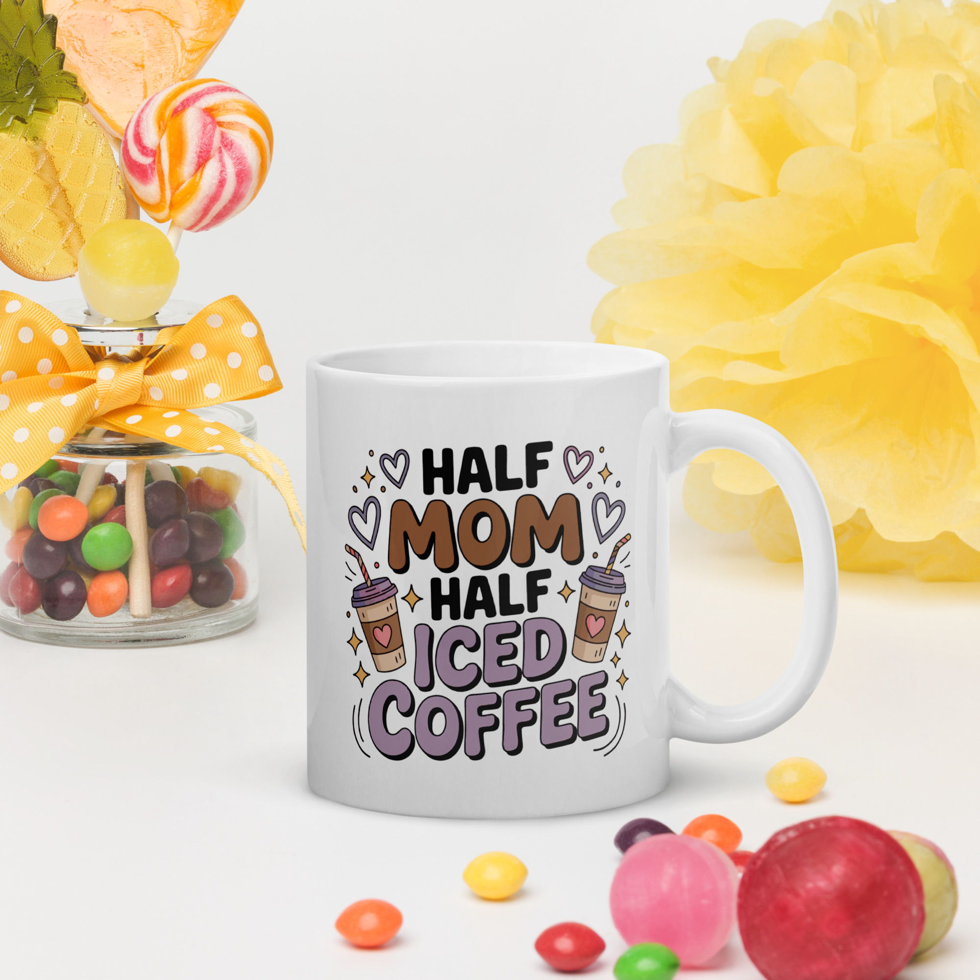Half Mom Half Iced Coffee Mug | Fun Gift for Coffee-Loving Moms - Image 3