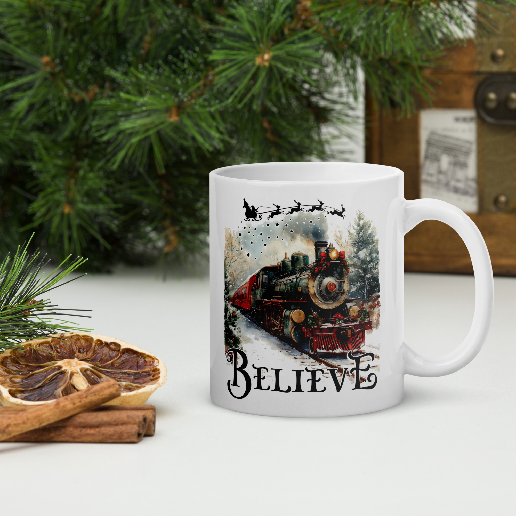 Believe in the Magic of Christmas Mug | Festive Train Edition - Image 4
