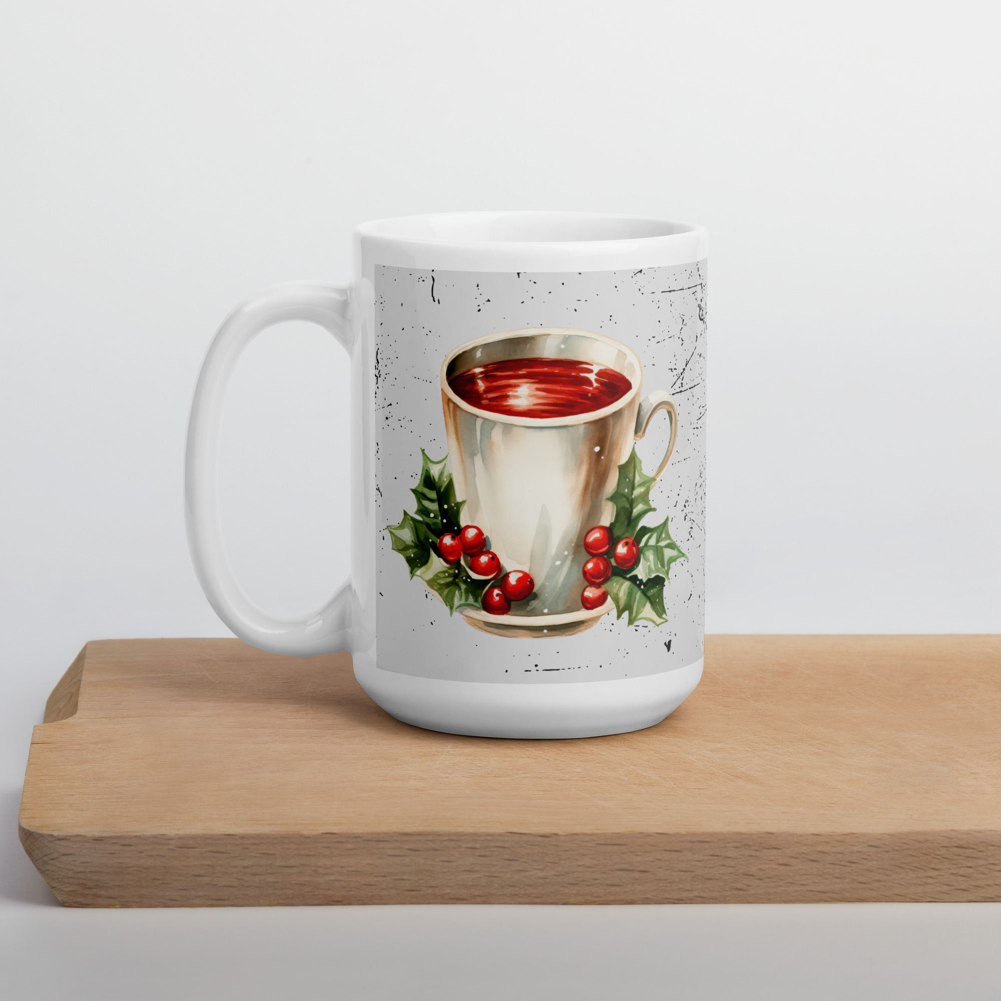 Golden Holly Christmas Mug | Elegant Holiday Coffee Cup - Image 5