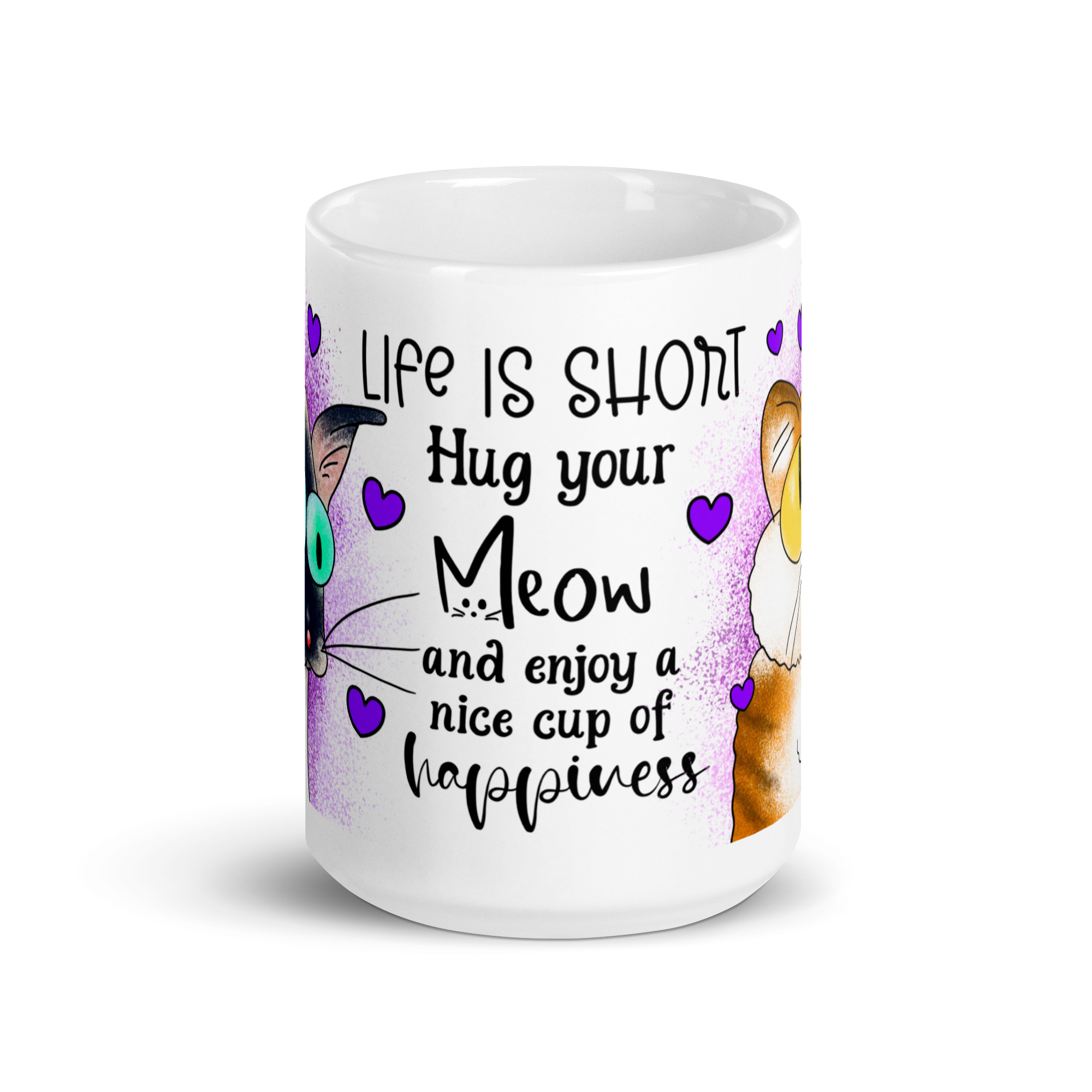 Life Is Short Hug Your Meow Mug | Cute Cat Lovers Cup - Image 5