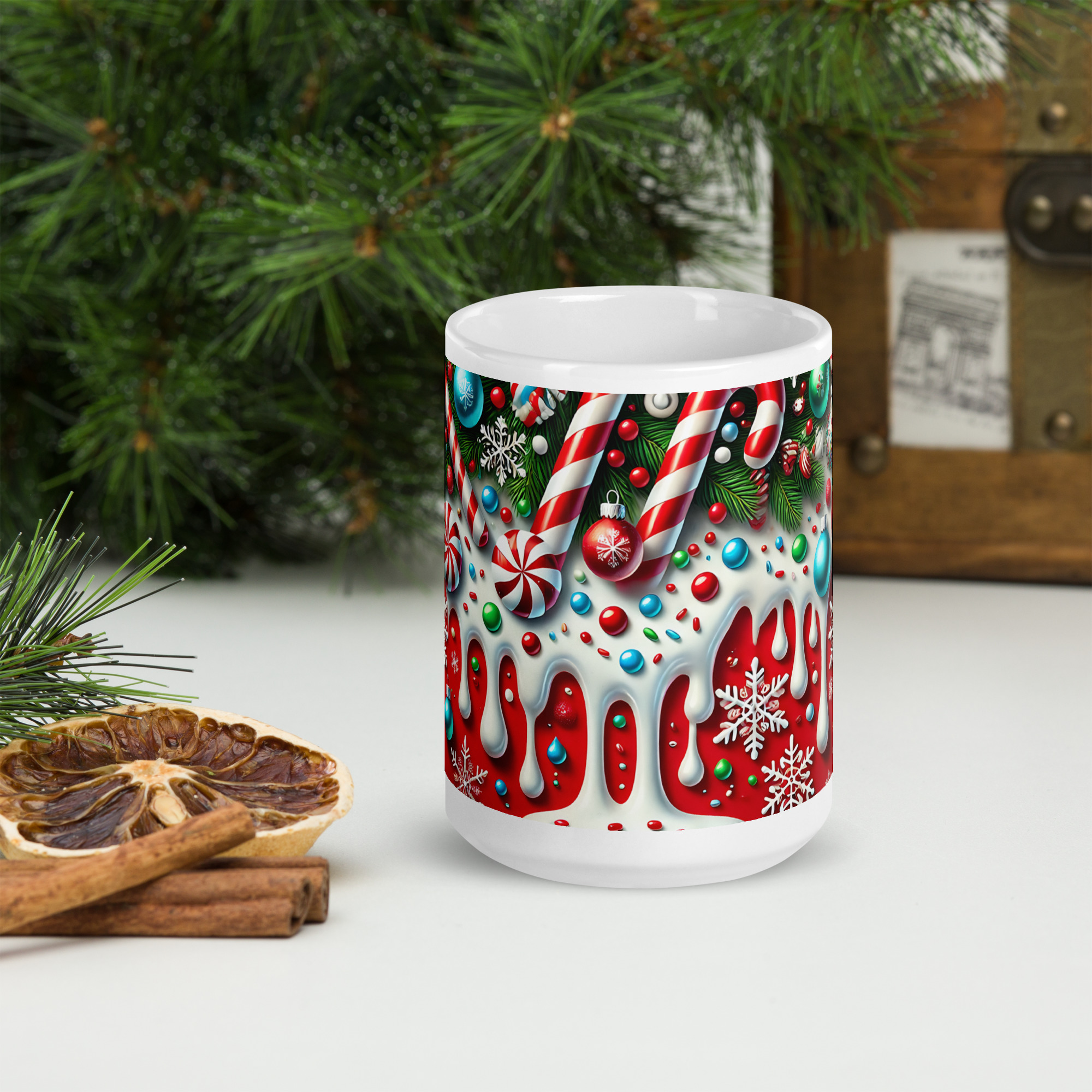 Candy Cane Christmas Mug | Festive Peppermint Holiday Cup - Image 6