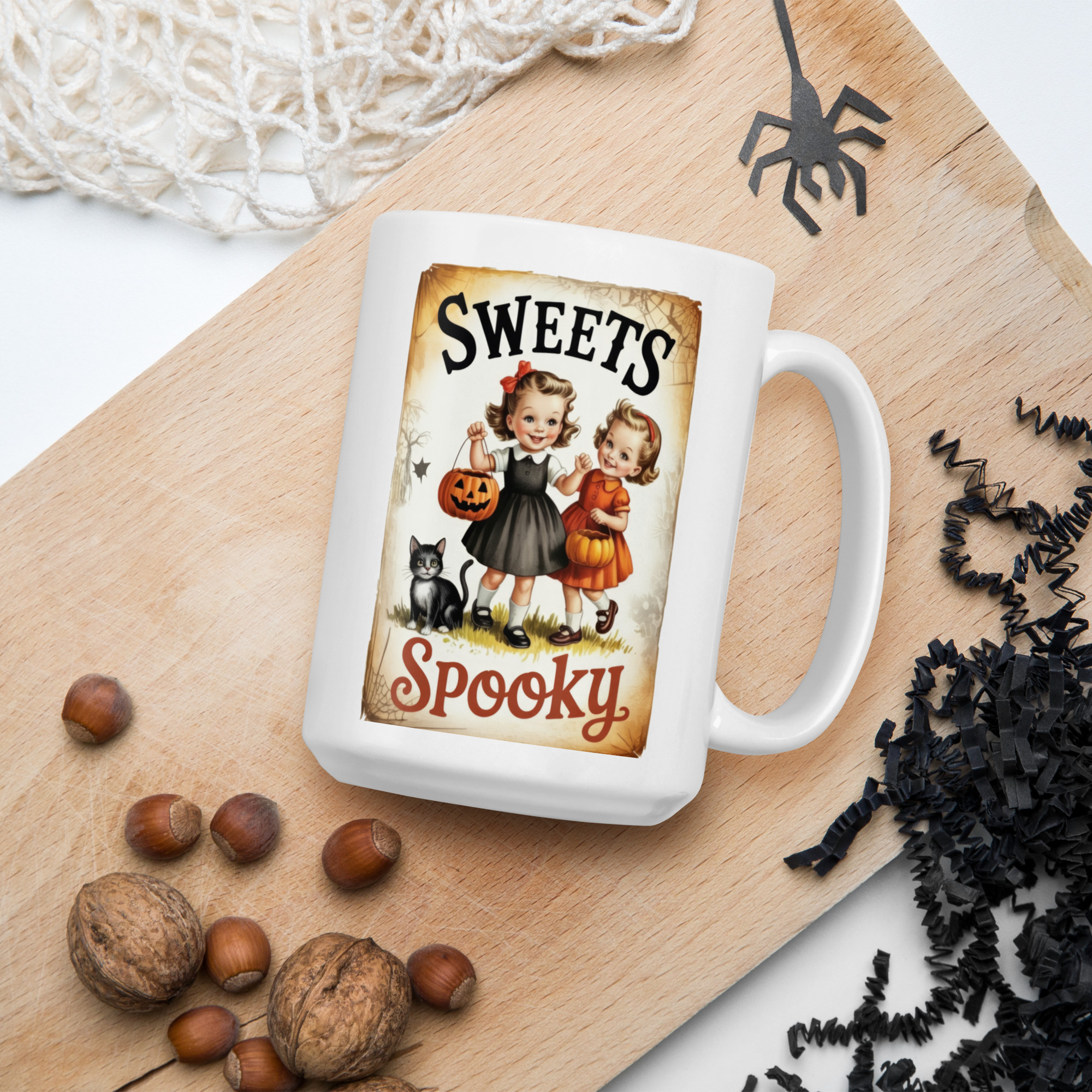 Sweets & Spooky | Retro Halloween Mug - Image 3