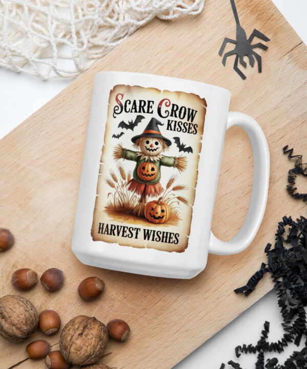 Scarecrow Kisses Retro Halloween Mug – Harvest Wishes Design
