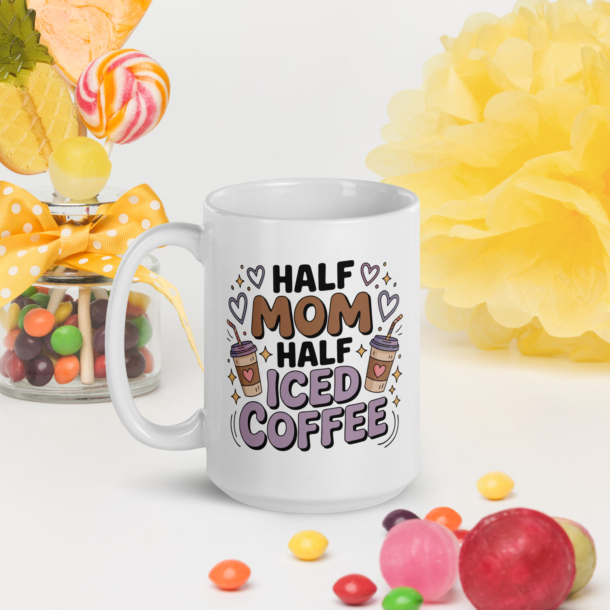 Half Mom Half Iced Coffee Mug | Fun Gift for Coffee-Loving Moms - Image 5