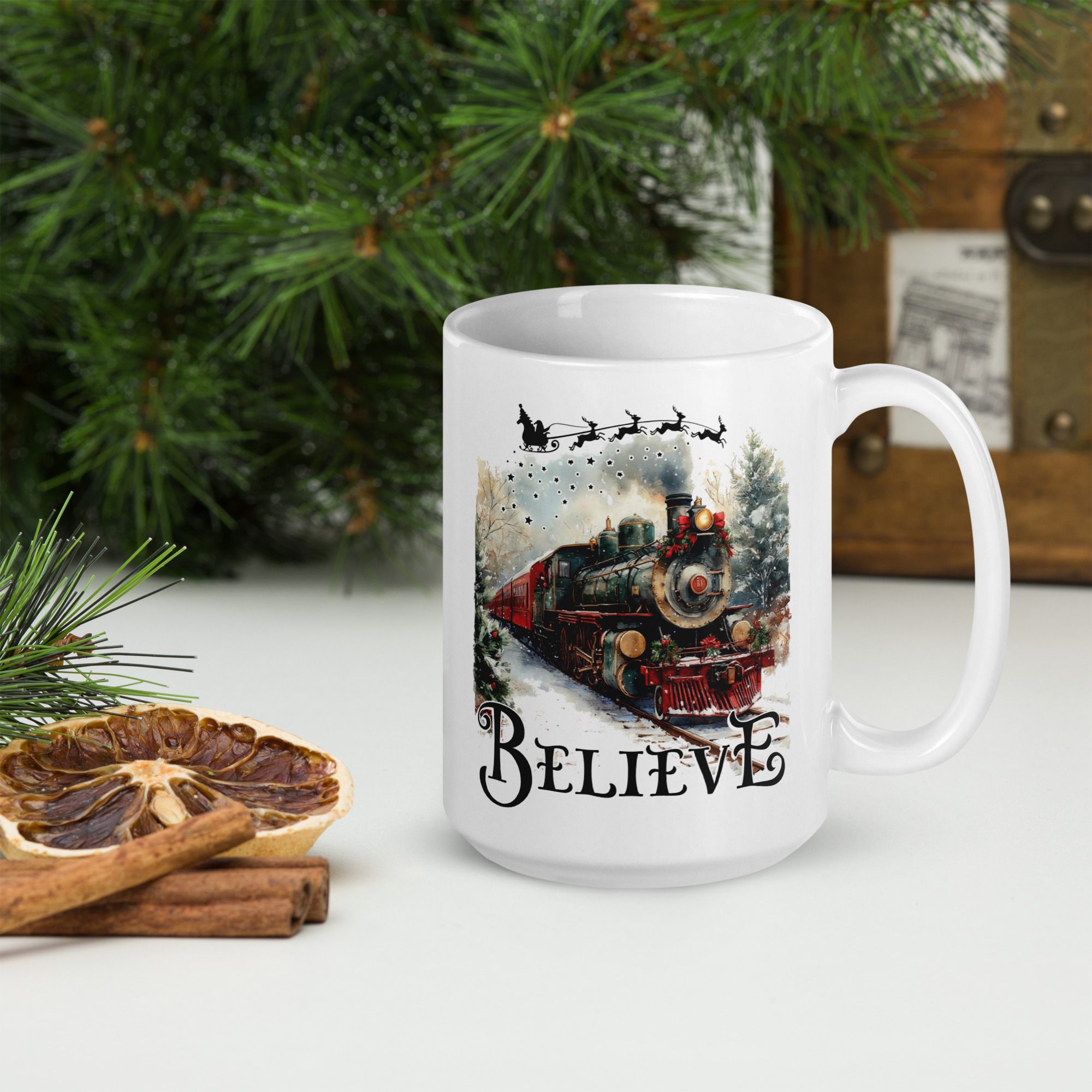 Believe in the Magic of Christmas Mug | Festive Train Edition - Image 3