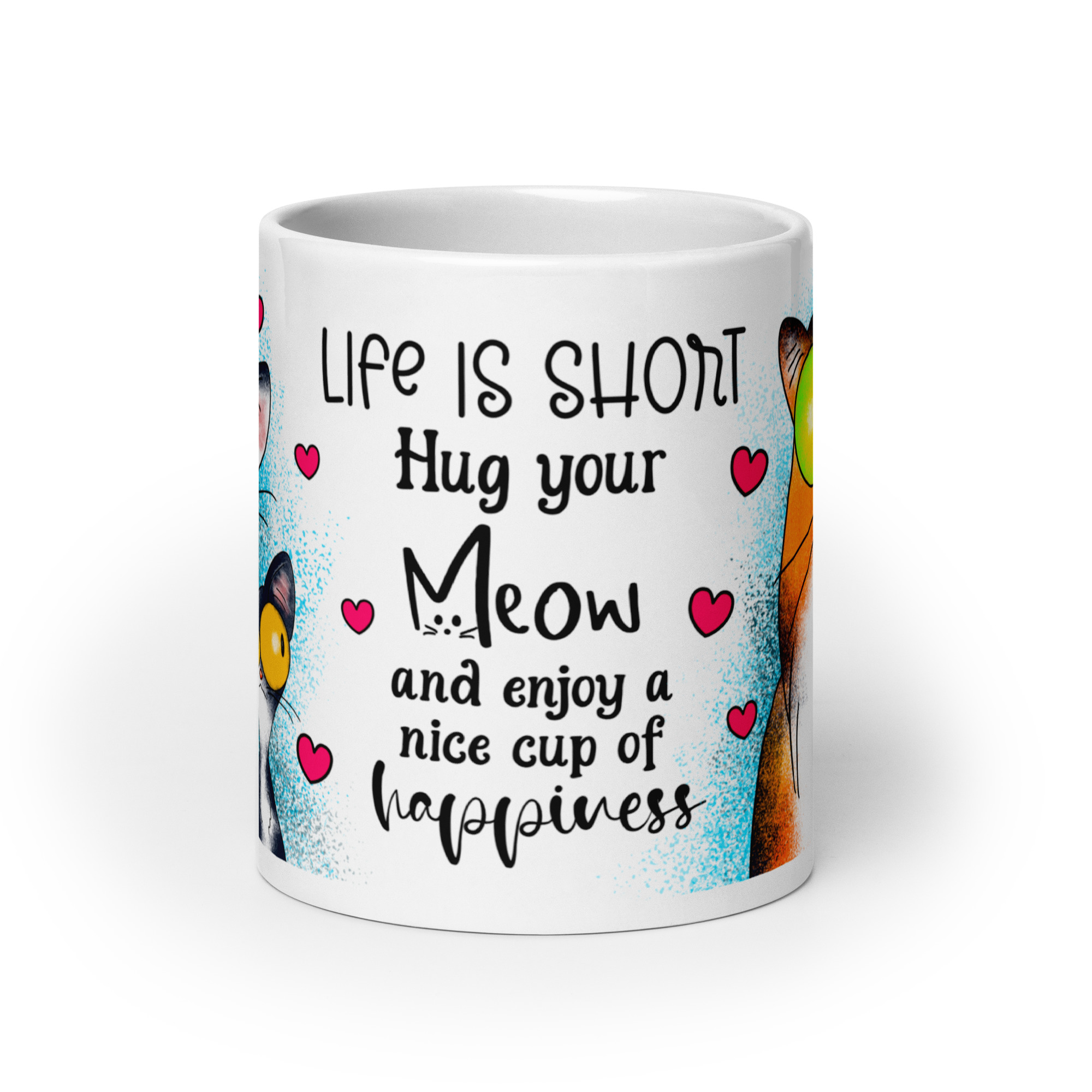 Paws & Purrs Happiness Mug | Funny Cat Coffee Cup - Image 2
