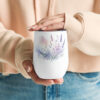 Lilac Watercolor Wine Tumbler – Elegant Floral Stainless Cup