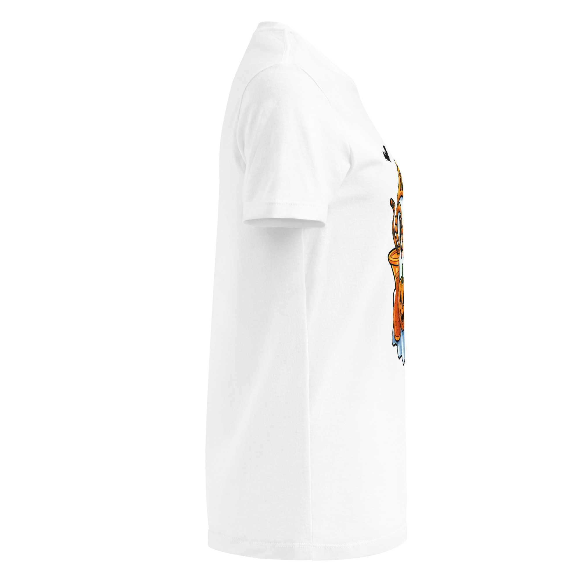 BOO! Ghost with Pumpkin & Coffee T-Shirt | Women’s Halloween Softstyle Tee - Image 40