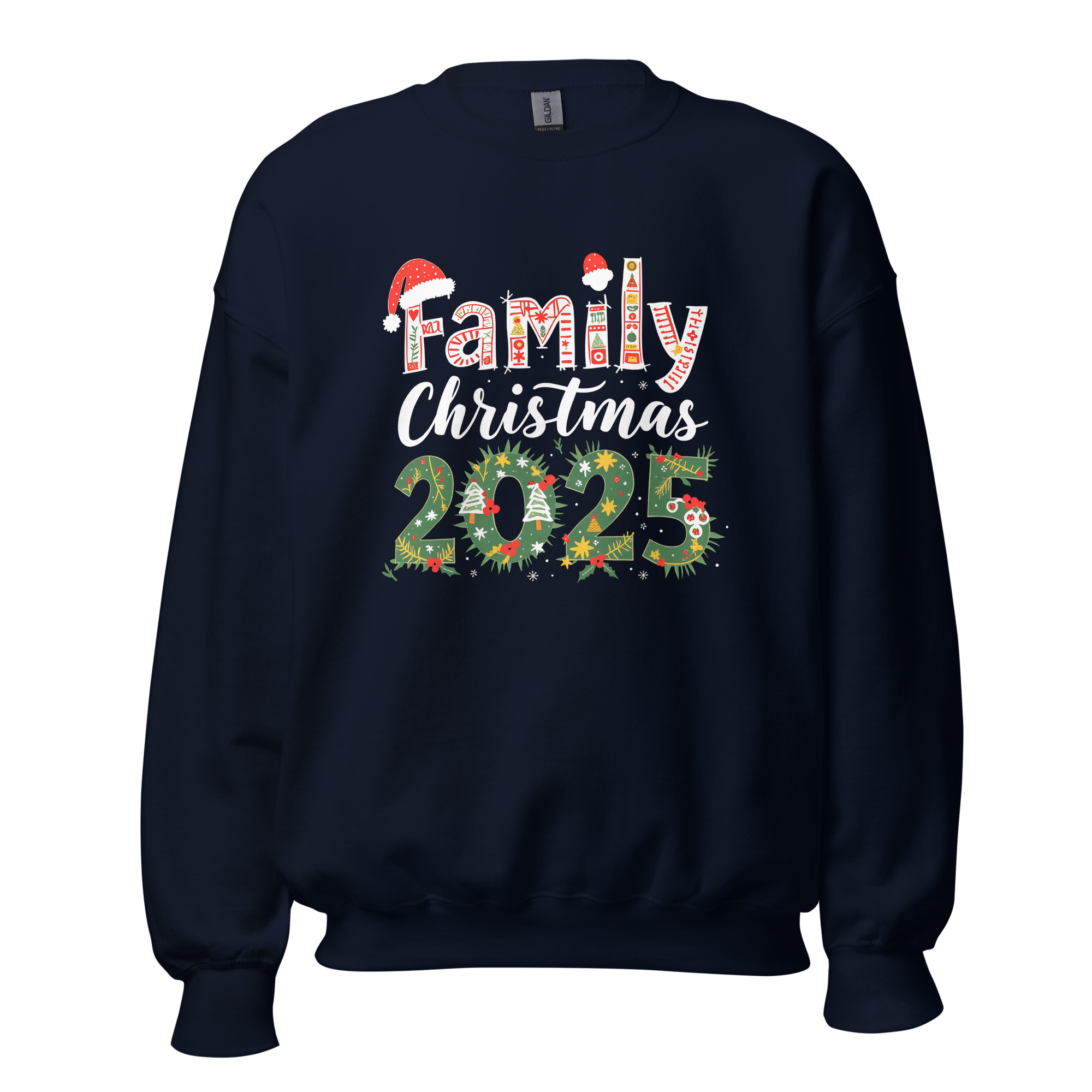 Family Christmas 2025 Sweatshirt Navy Front 6912f13b87157