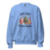 Just A Girl Who Loves Christmas Sweatshirt Carolina Blue Front 6912f485ee10c