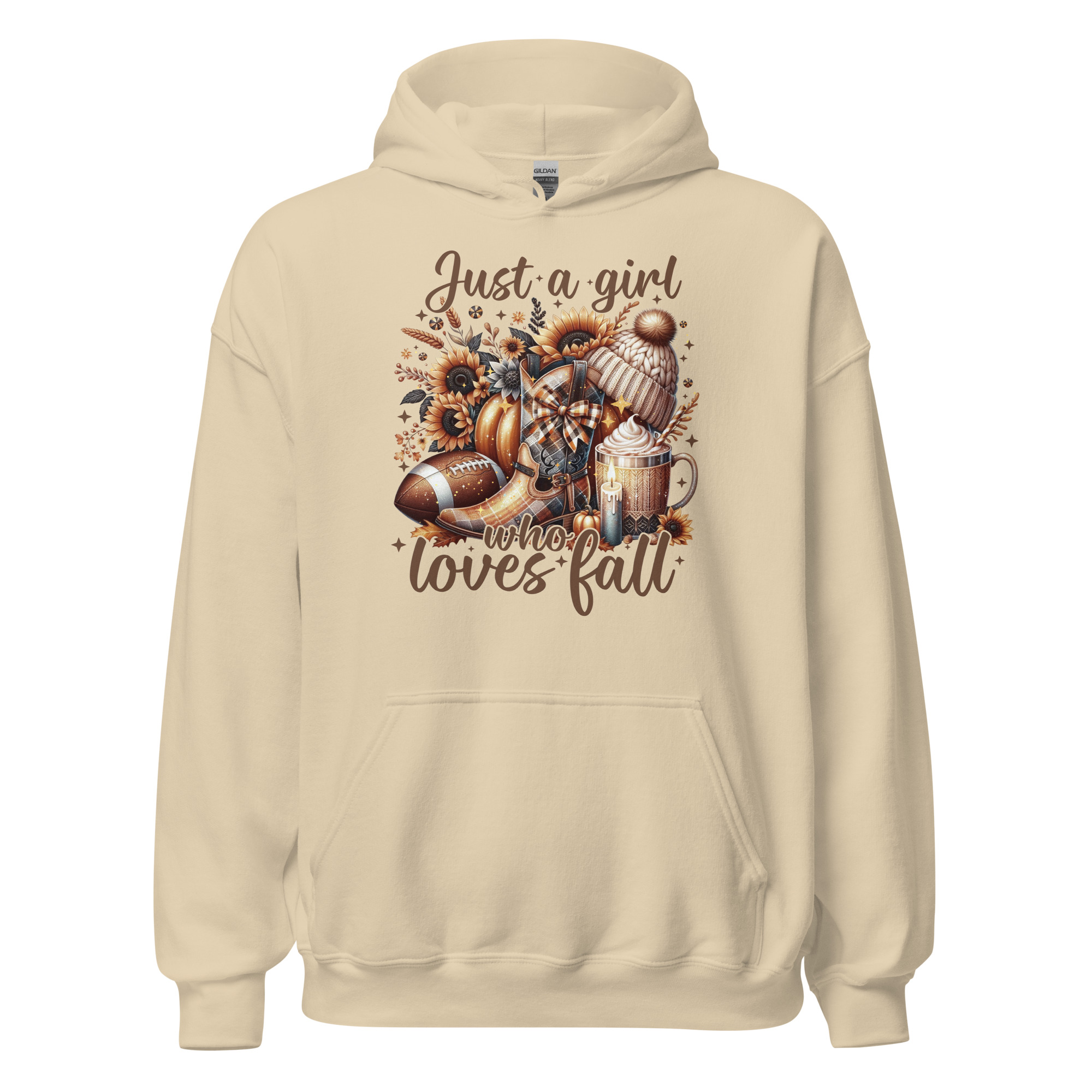 Just A Girl Who Loves Fall Hoodie Sand Front 6914b28b0dbf0