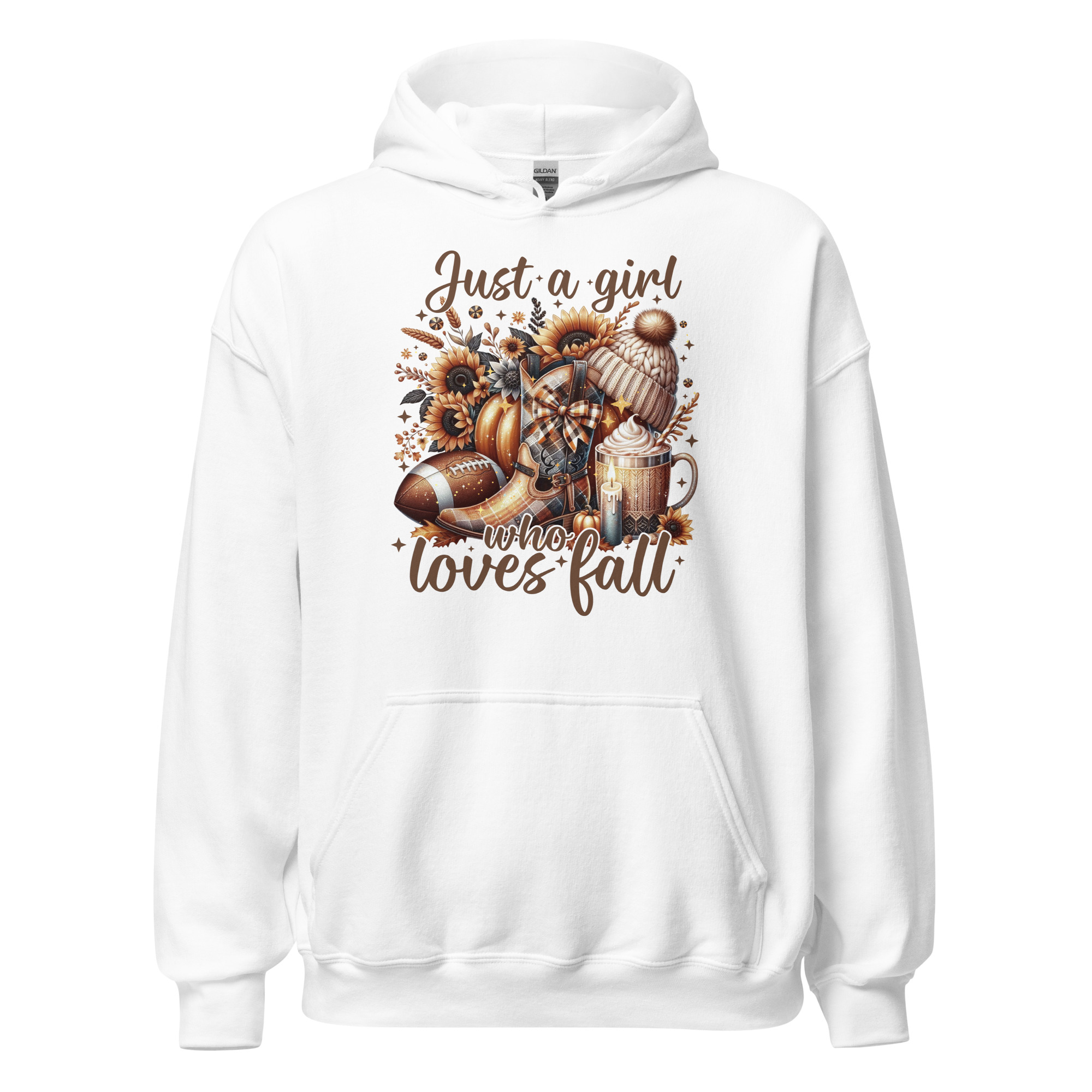 Just A Girl Who Loves Fall Hoodie White Front 6914b28b14a3e