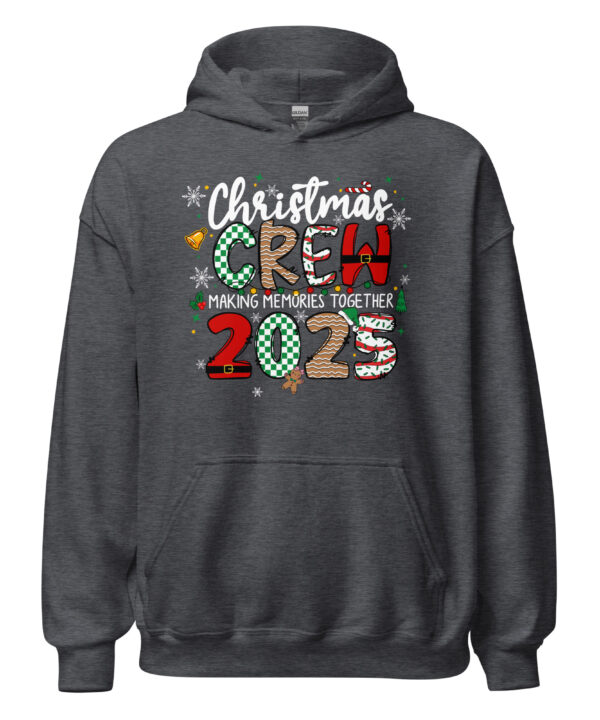 Christmas Crew 2025 Hoodie Festive Family Matching Outfit Dark Heather 6914b9a8d507a