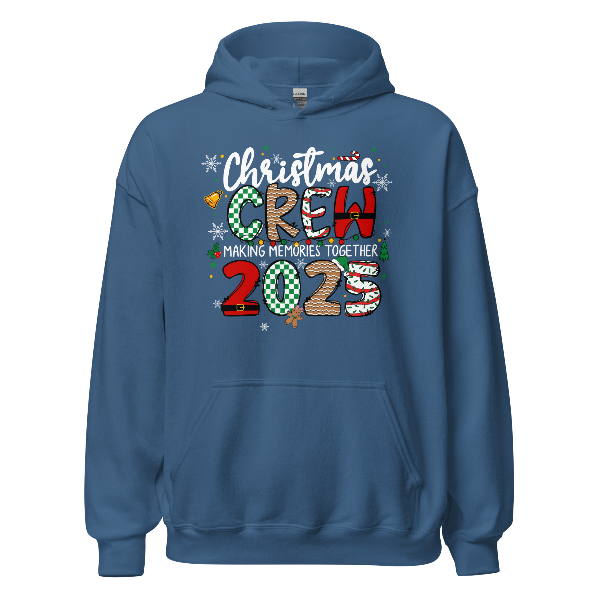 Christmas Crew 2025 Hoodie Festive Family Matching Outfit Indigo Blue 6914b9a8eb420