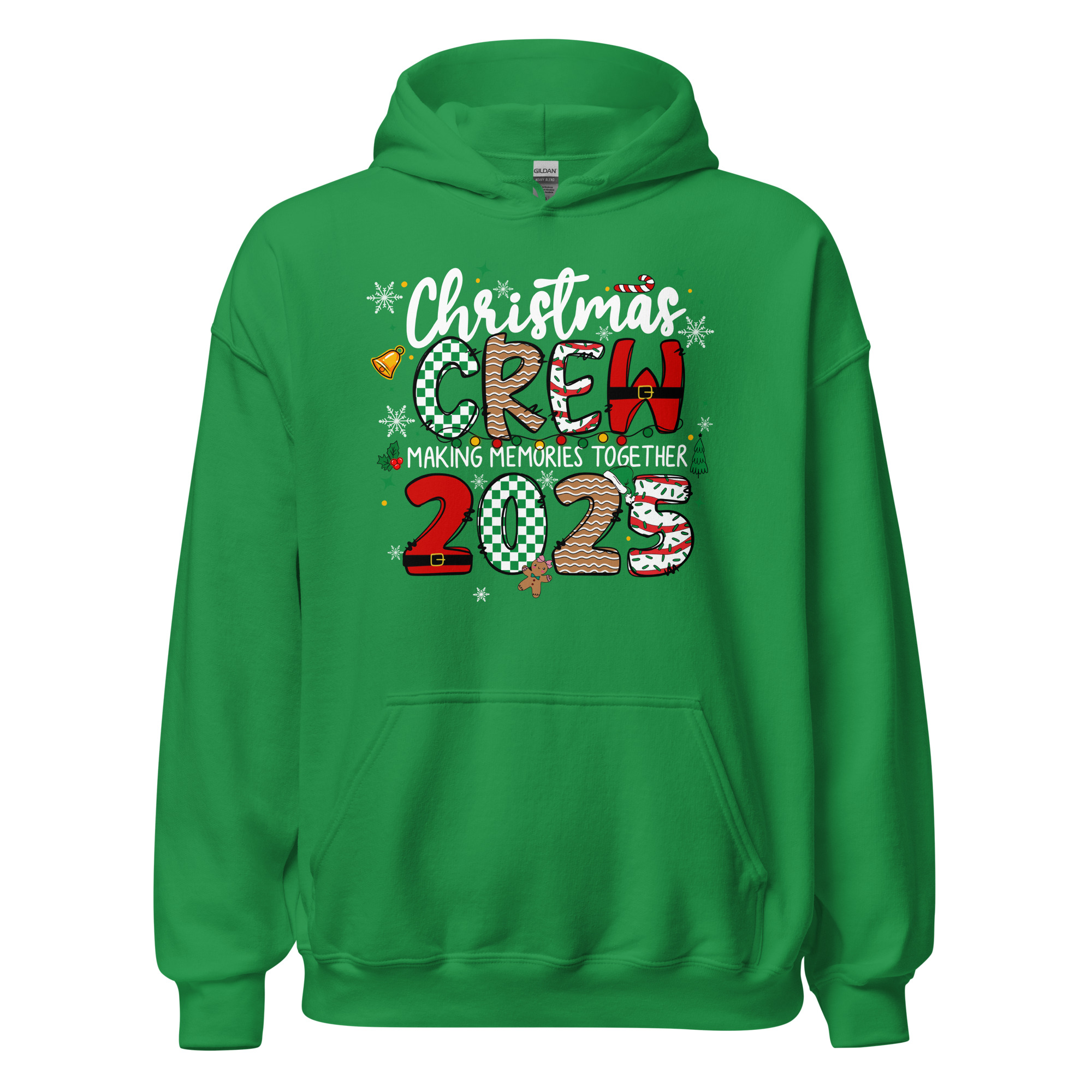 Christmas Crew 2025 Hoodie Festive Family Matching Outfit Irish Green 6914b9a92d092