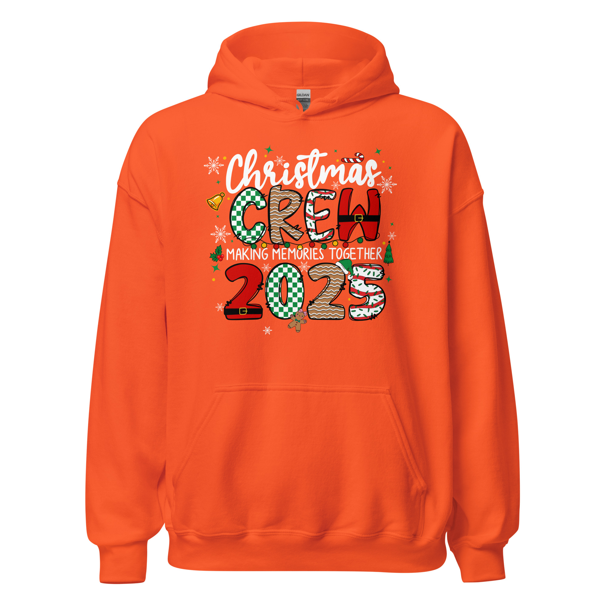 Christmas Crew 2025 Hoodie Festive Family Matching Outfit Orange 6914b9a93ff59