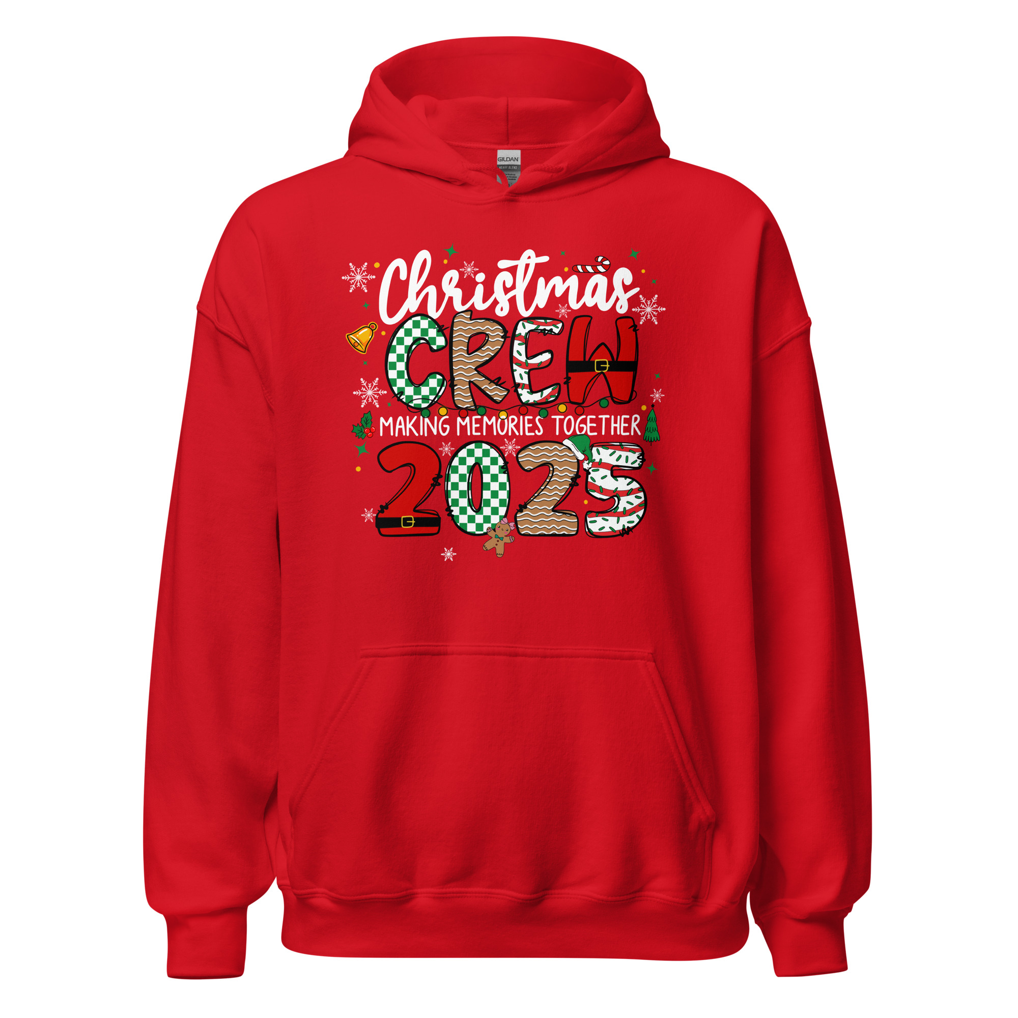 Christmas Crew 2025 Hoodie Festive Family Matching Outfit Red 6914b9a8cca6c