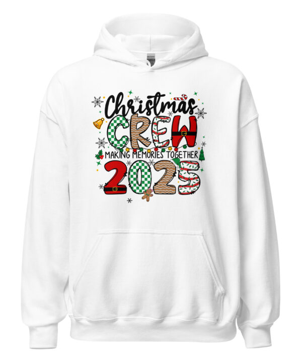 Christmas Crew 2025 Hoodie DTFlex Design on White