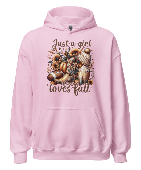 Just A Girl Who Loves Fall Hoodie Light Pink Front 6914b28ae8dbe