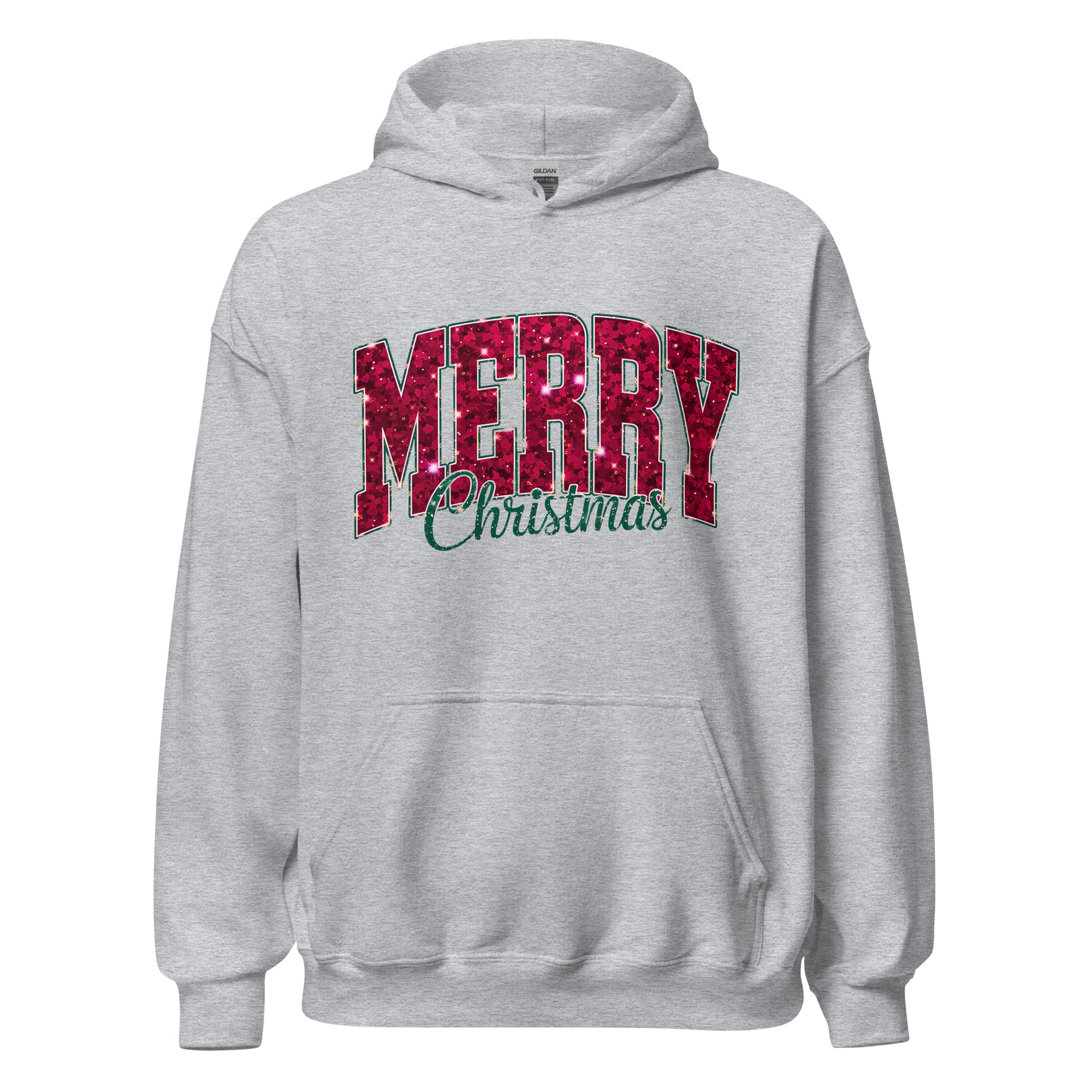 Merry Christmas Hoodie Classic Festive Dtflex Print Sport Grey 6915752cef4ca