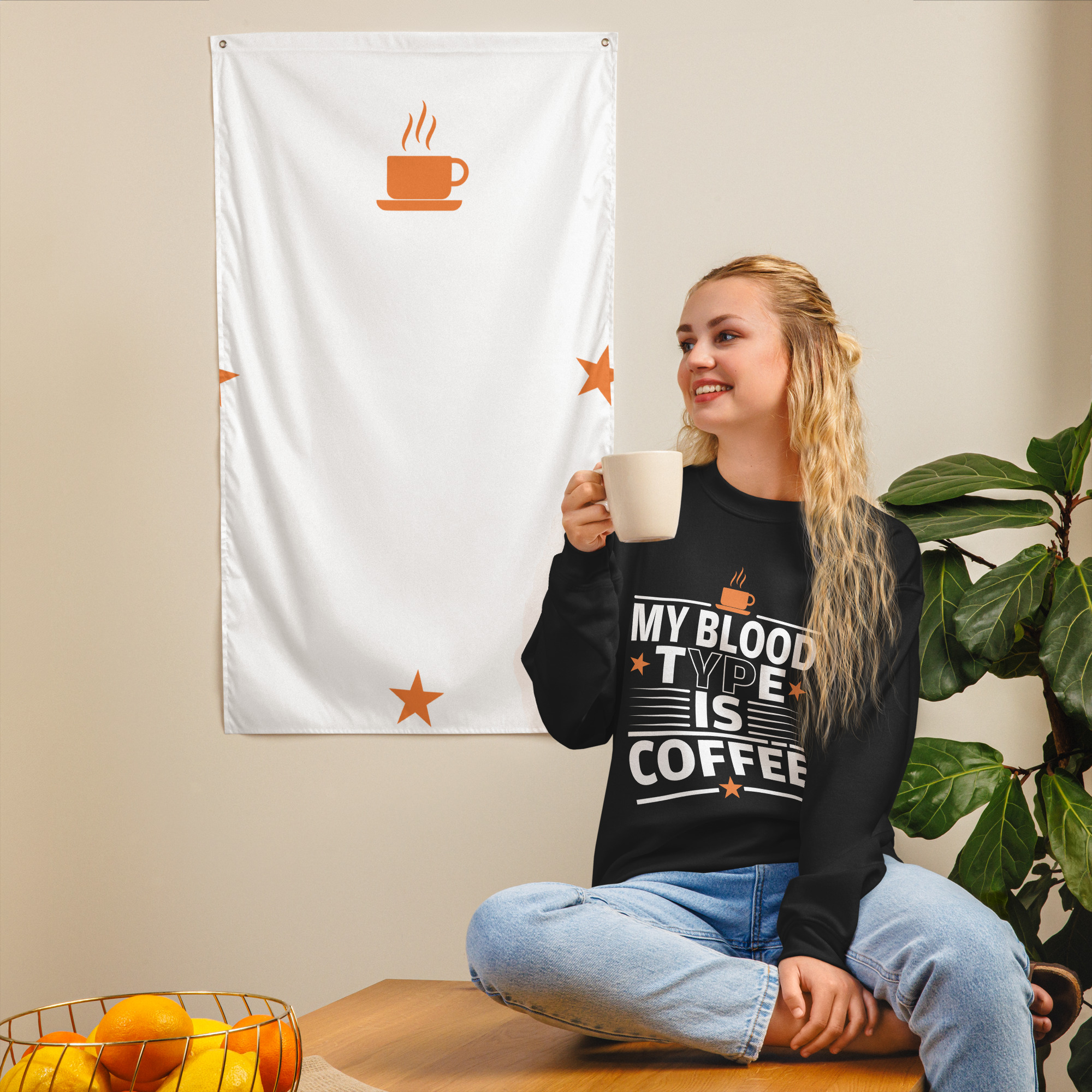 My Blood Type Is Coffee Sweatshirt | Bold Caffeine Energy - Image 3