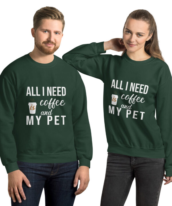 Alternative view of Coffee and My Pet Sweatshirt | Caffeine & Companionship Vibes