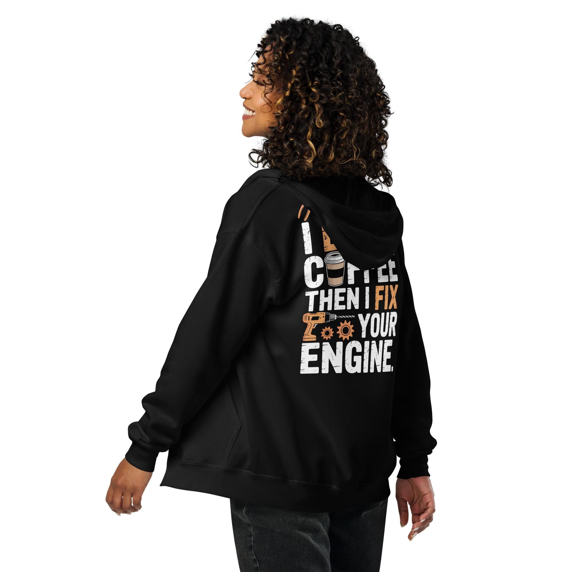 Mechanic Coffee Hoodie | First I Drink Coffee Then I Fix Your Engine - Image 5