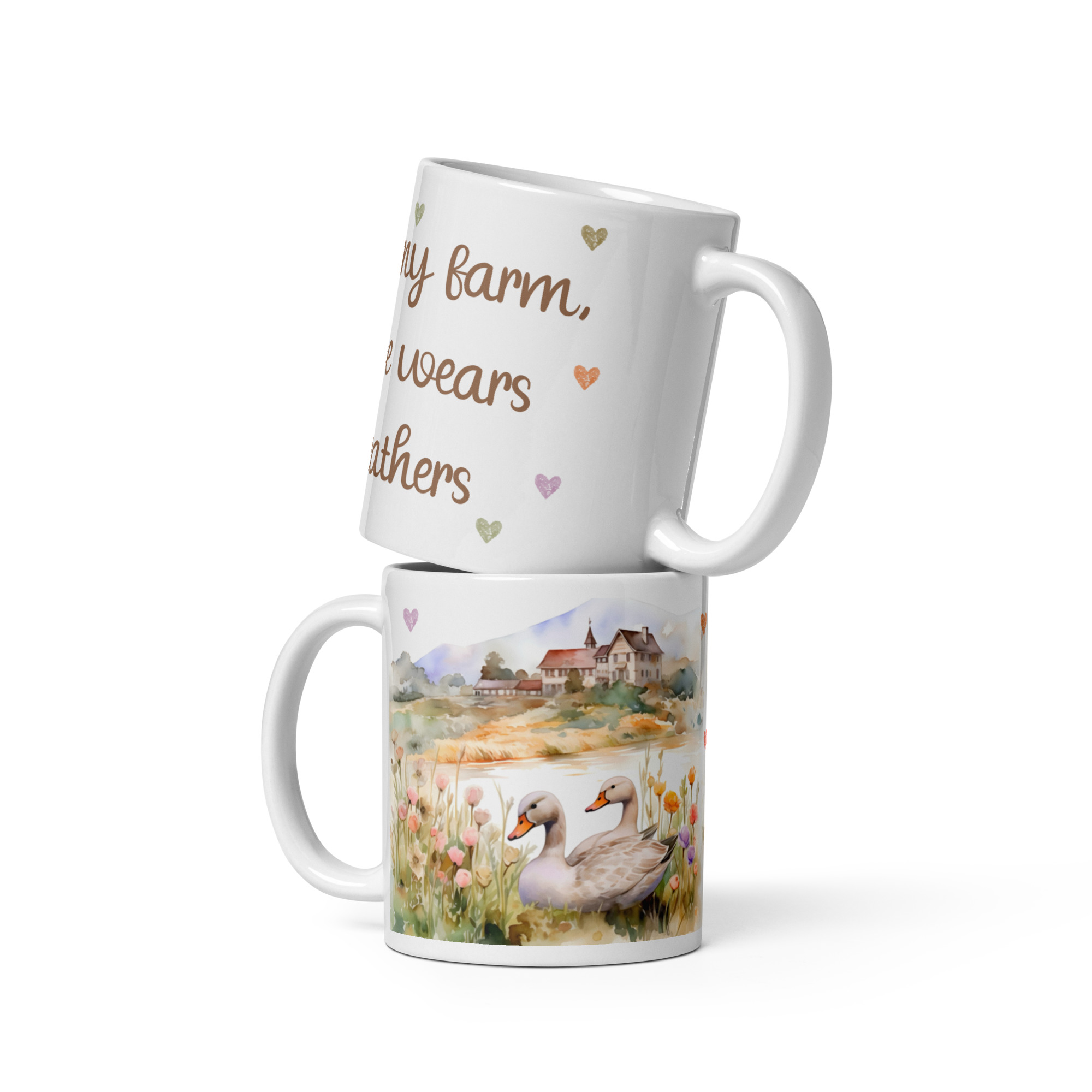 Farm Love Wears Feathers Mug | Countryside Serenity - Image 2