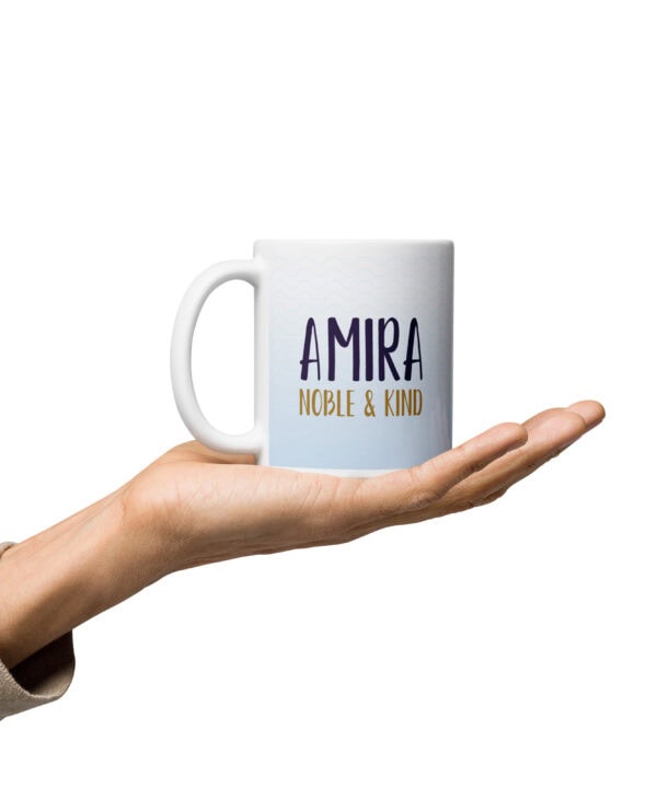 Amira Arabic Calligraphy Mug – Noble & Kind – white handle left
