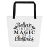 Believe Christmas Tote Bag | Magic of Christmas Edition – black back
