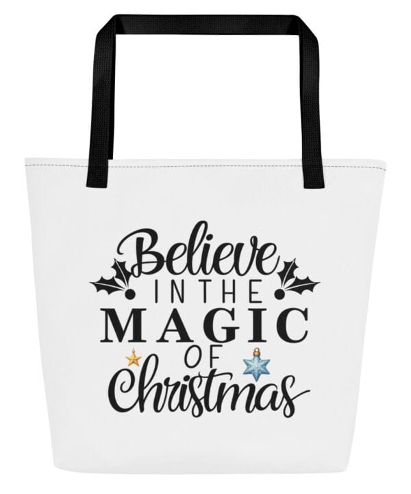 Believe Christmas Tote Bag | Magic of Christmas Edition – black back