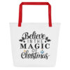 Believe Christmas Tote Bag | Magic of Christmas Edition – red back