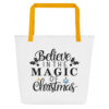 Believe Christmas Tote Bag | Magic of Christmas Edition – yellow back